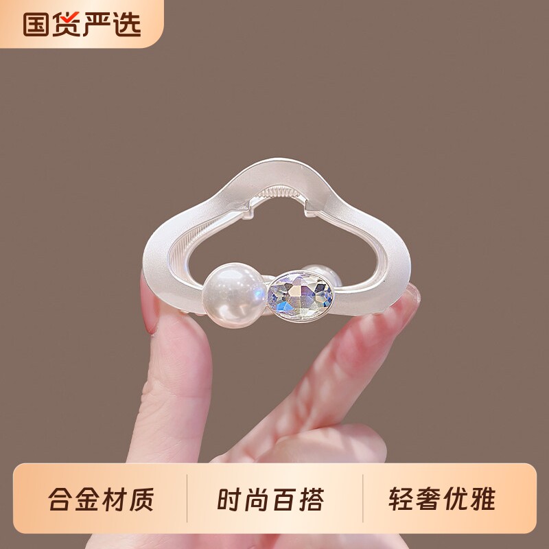 金属银色云朵高马尾夹子半扎发小号抓夹女后脑勺发夹精致发卡头饰
