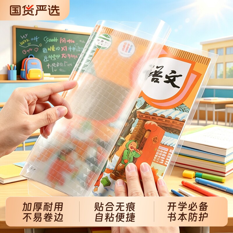 书皮自粘透明磨砂包书皮贴纸小学生一年级包书膜二三年初中生a4书套16k书衣a5/b5高颜值书壳课本保护套图片