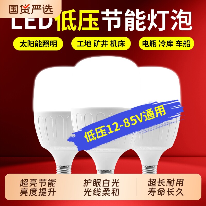 12V24V36V48V60V低压灯泡led灯泡电瓶太阳能机床灯养殖场矿井船舶图片