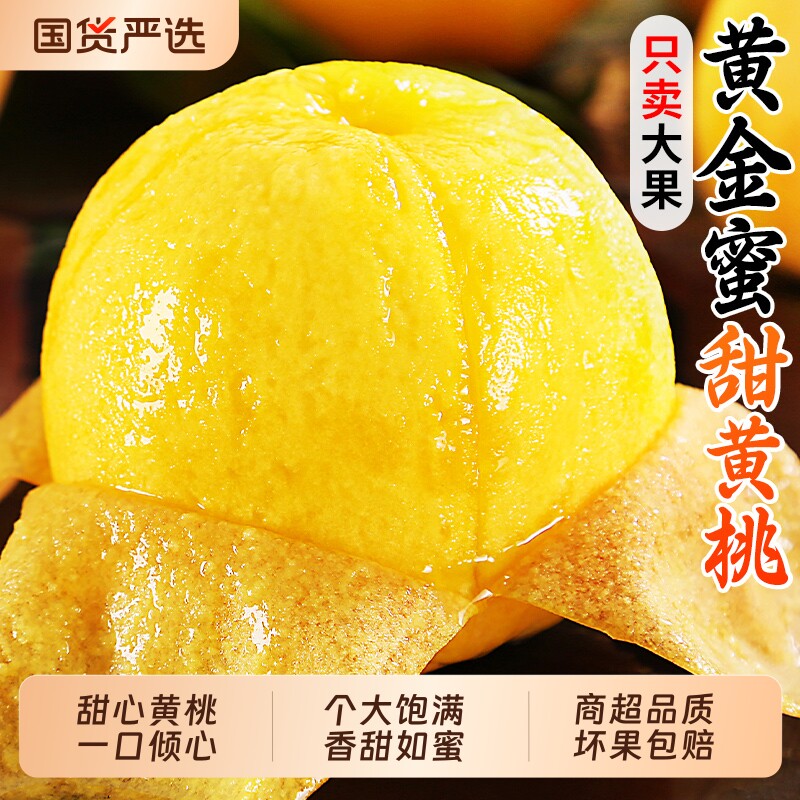 黄金蜜甜黄桃新鲜水果毛桃子当季锦绣露天罐孕妇脆甜油头整箱包邮