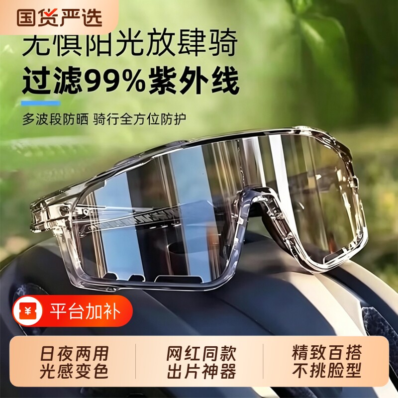骑行护目镜防风眼镜日夜两用骑登山户外运动跑步感光变色防虫偏光