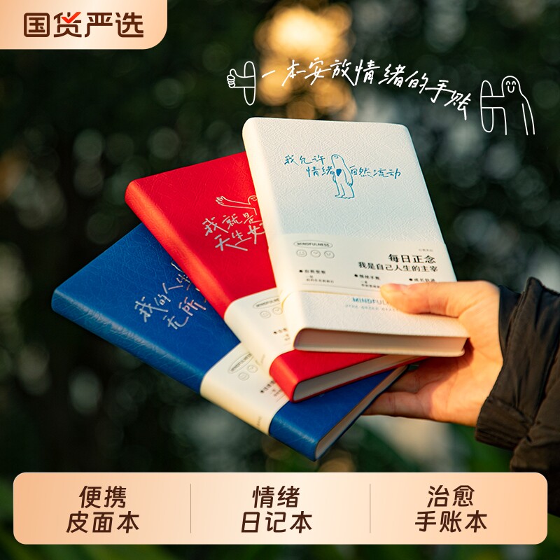 青禾纪每日正念治愈系高颜值ins风笔记本子A6便携式小本子学生简约日记本手账本记事本手帐旅行