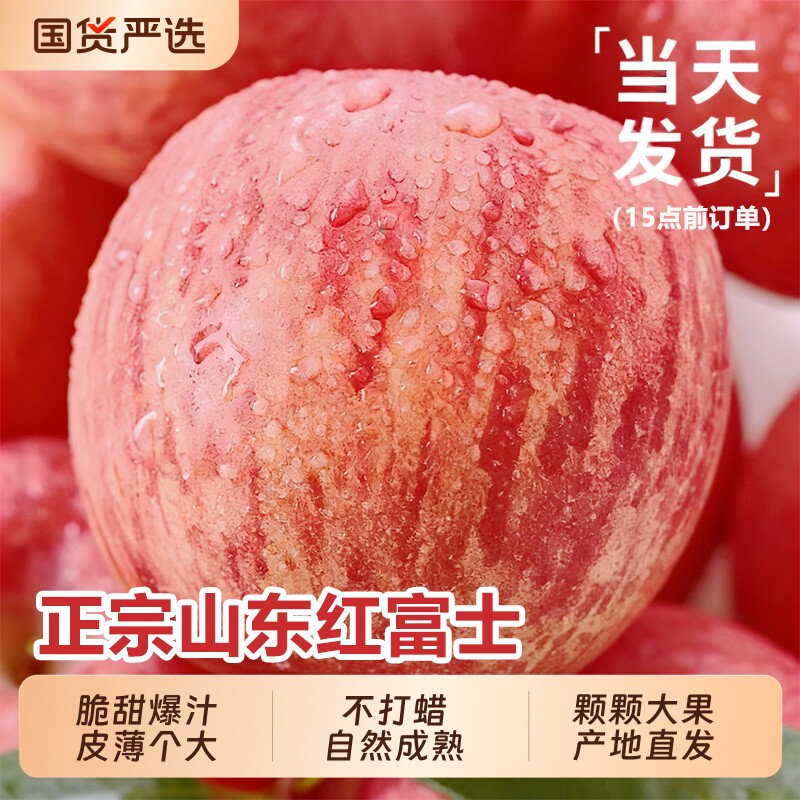 山东红富士苹果10斤新鲜水果整箱栖霞脆甜冰糖心丑平果直供大果