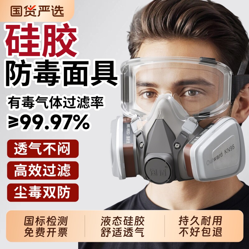 防毒面具喷漆专用面罩化工气体实验室有毒气防甲醛硫化氢透气防护