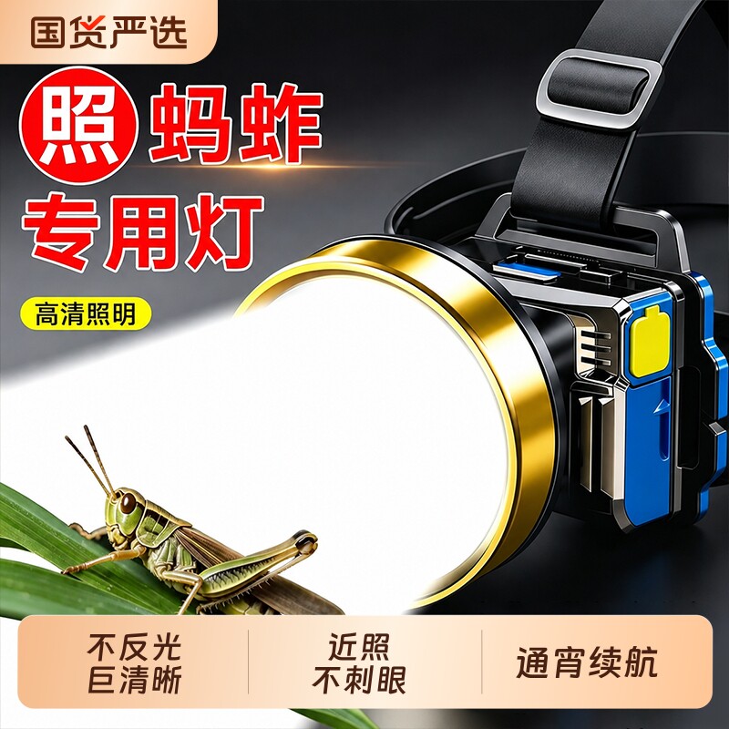 微笑鲨照蚂蚱专用头灯图片