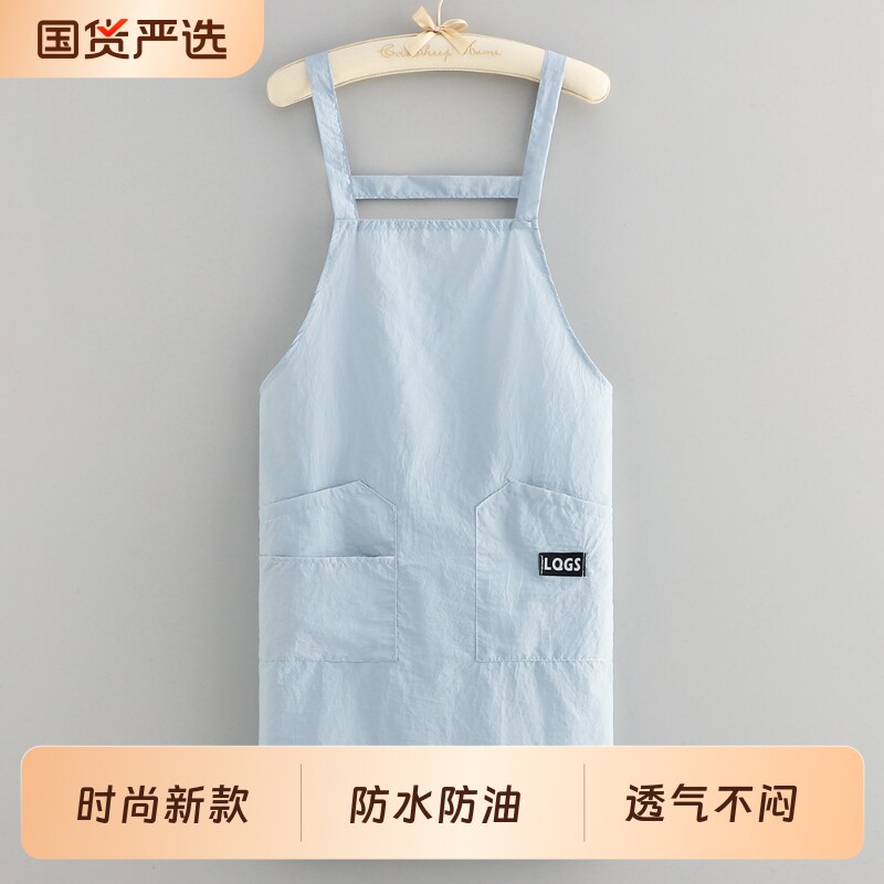 新款防泼水围裙简约工装围腰男女餐饮专用防污做饭工作服厨房家用