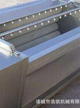 大姜清洗机毛辊毛刷根茎去皮机果蔬去皮清洗机全自动毛辊清洗机