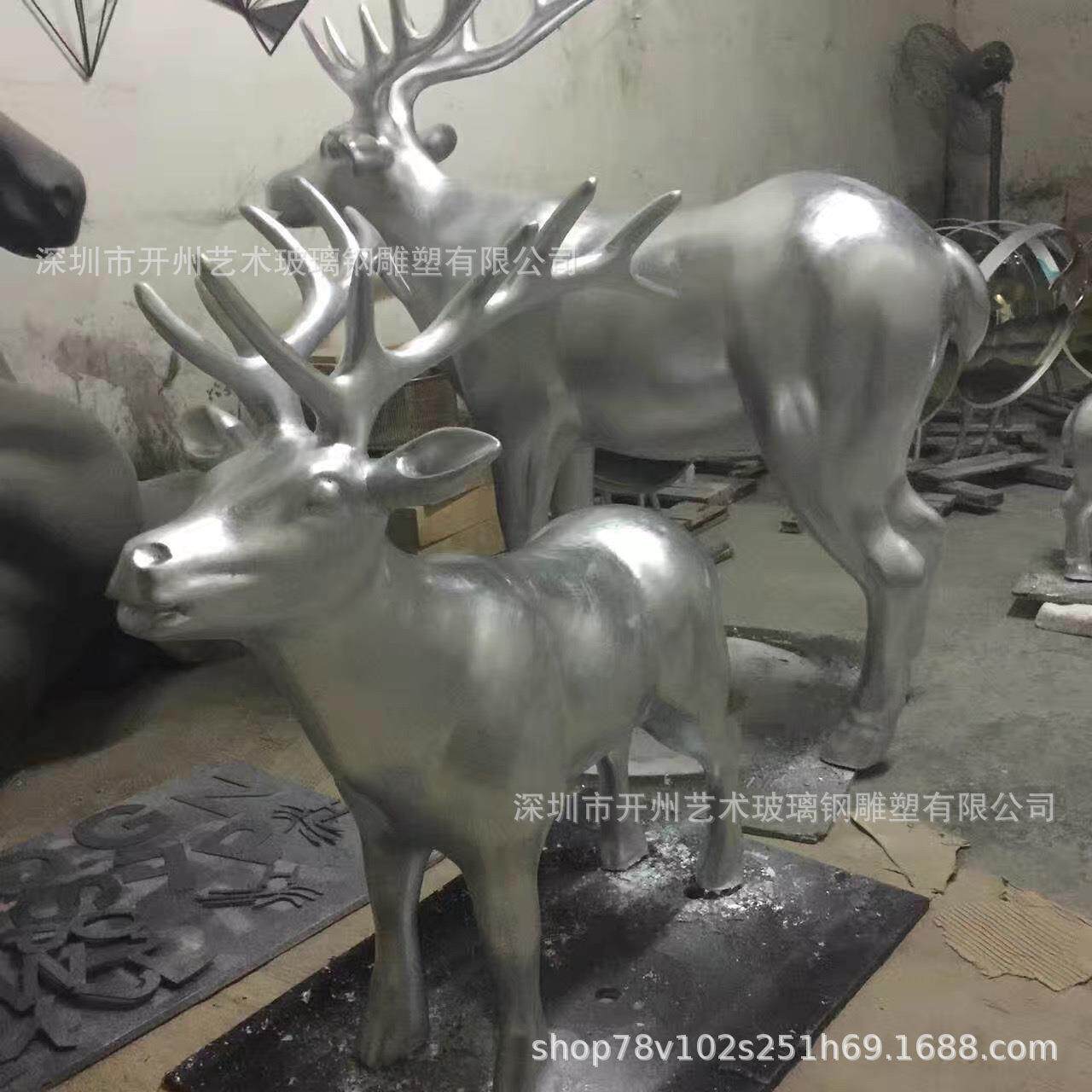玻璃钢雕塑切面鹿落地美陈摆件景观园林大型树脂动物大型厂家直销