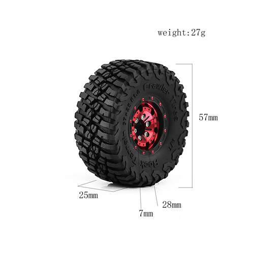 1/18 TRX4M路虎烈马1.0英寸轮胎轮毂 攀爬车铝合金轮毂 SCX24 FMS
