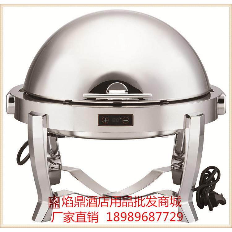 KINGO南洋精工牌可调温可视镀金全钢圆形自助餐炉/布菲炉tcb6701