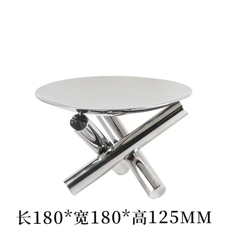 现代简约轻奢不锈钢金属三脚托盘水果盘样板间餐桌售楼处甜品架糖