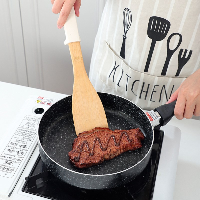 竹质不粘锅厨具木铲长柄木锅铲高温菜铲 烹饪6件套套装木铲子