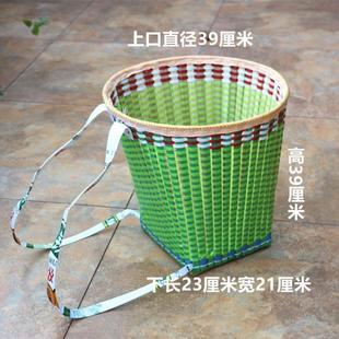 手工竹背娄竹编手工编织彩色家用大号买菜背篼摘茶收纳影视道具筐