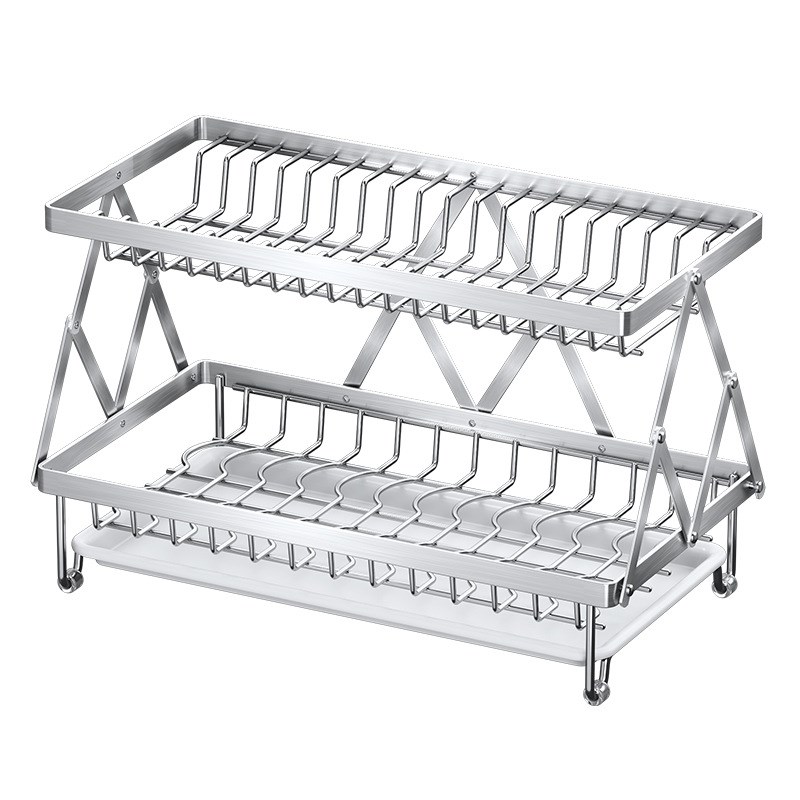 不锈钢碗盘架子厨房碗碟置物架加厚碗筷收纳碗盘架家用碗架沥水架