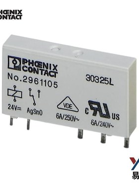 菲尼克斯继电器模块REL-MR- 24DC/21 薄片式货号2961105 1NO+1NC