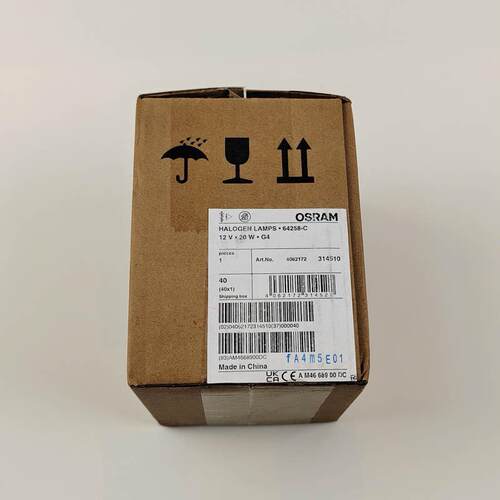 OSRAM欧司朗灯珠12V20W 64258-C(原64258)紫外卤钨生化仪灯泡