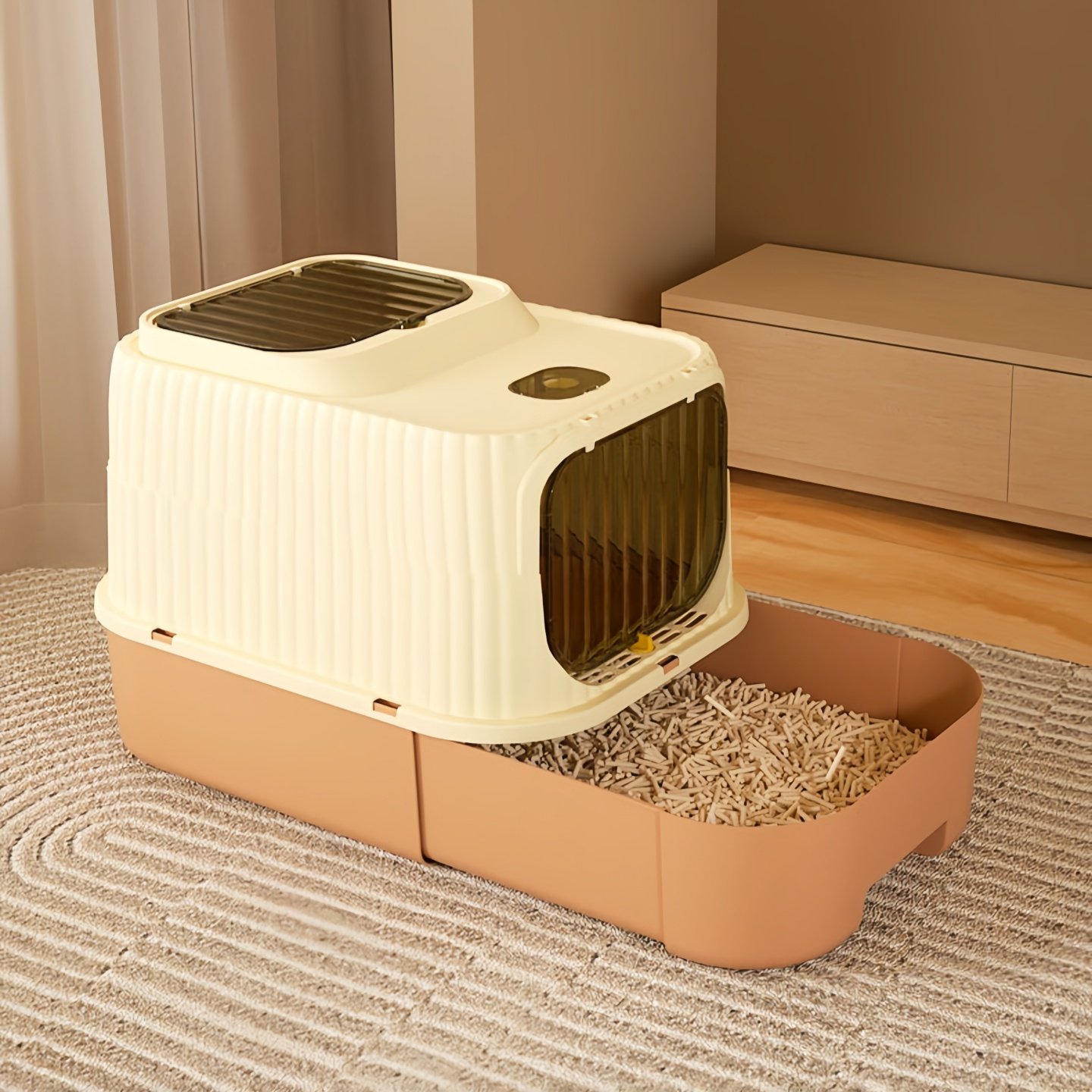 HAUYOKATA抽屉式猫砂盆全封闭紫外线猫厕所可折叠防溅猫屎盆,宠物/宠物食品及用品,猫砂盆/猫厕所,淘宝优惠券,粉丝福利购,淘宝优惠卷