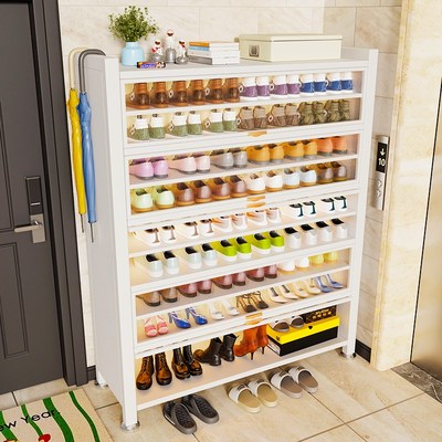 鞋柜家用门口钢制一体多层防尘鞋架大容量室内玄关置物架收纳柜子