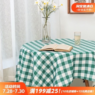 ins简约格子桌布防水餐桌桌布布艺长方形桌布餐台布圆桌桌布方桌