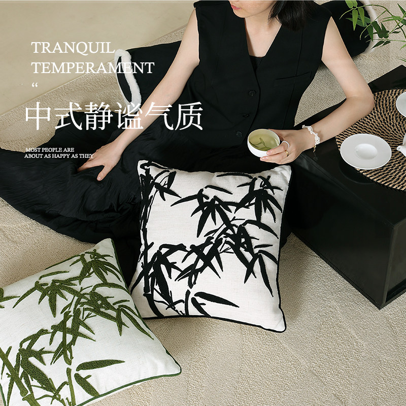 精选馨生活中式抱枕沙发客厅靠枕轻奢高级感飘窗靠背垫方形靠背靠