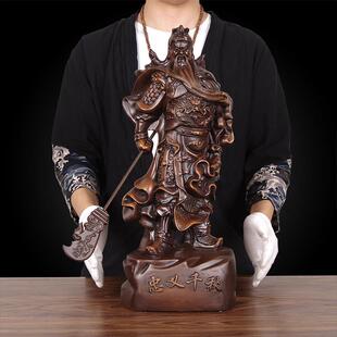 实木雕关公像供奉神像家用招财武财神关公摆件关二爷关羽镇宅财神