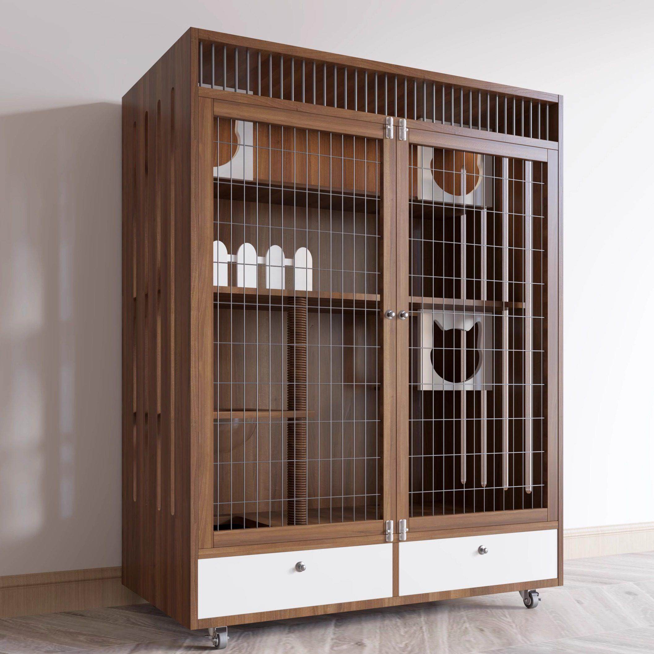 猫别墅猫笼子家用室内猫窝猫屋超大自由空间猫咪房子实木猫舍猫柜,宠物/宠物食品及用品,猫笼子/猫别墅,淘宝优惠券,粉丝福利购,淘宝优惠卷