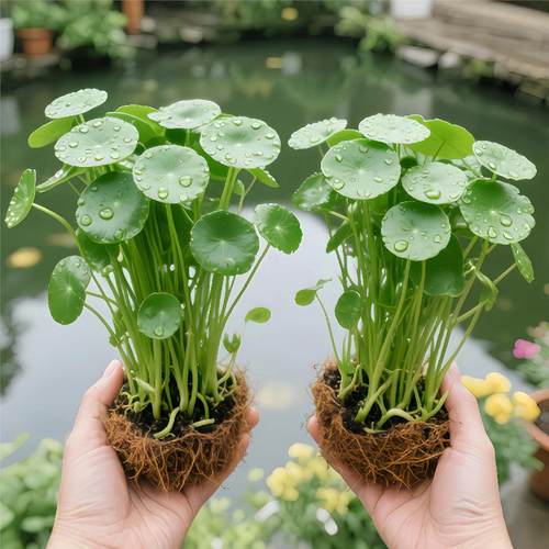 大叶铜钱草水培植物室内好养鱼缸