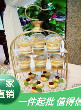婚庆鸟笼展示架下午点心架蛋糕欧式台架多层铁艺甜品茶点心摆件架