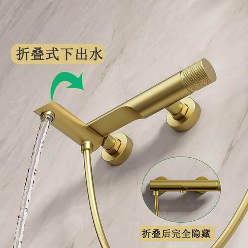 OZON跨境简约酒店淋浴花洒套装家用浴缸简易花洒小户型无顶喷金色