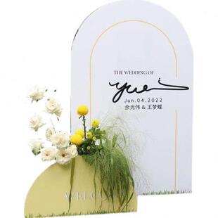 婚礼创意高级感觉插花迎宾牌KT板定制生日活动宴会创意迎宾水牌