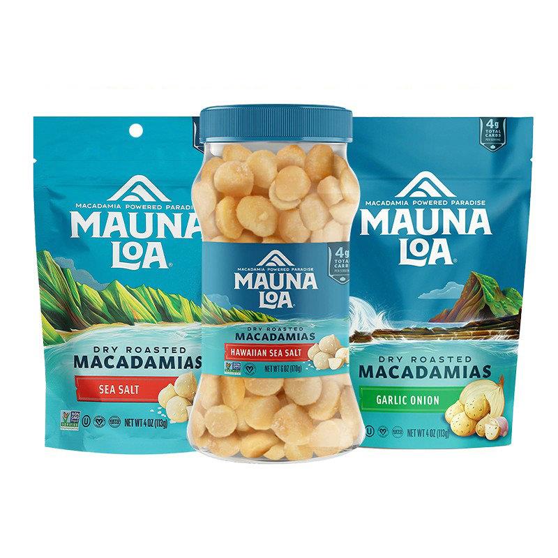 美国原装进口莫纳罗MaunaLoa海盐洋葱夏威夷果仁113g休闲零食坚果