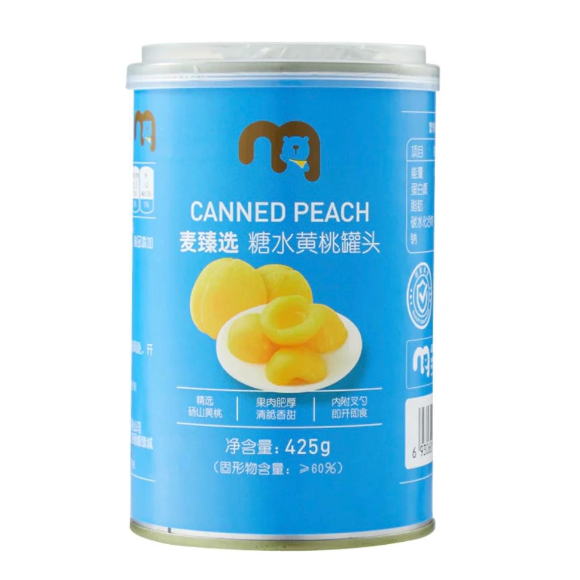 麦德龙麦臻选糖水黄桃罐头425g砀山果肉肥厚即开即食甜品蛋糕包邮