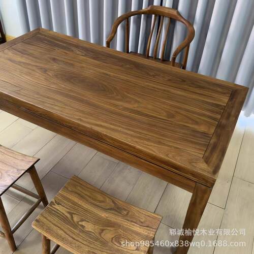 复古实木茶桌茶原桌木茶家用中式马蹄桌公台967室桌长方形写字室