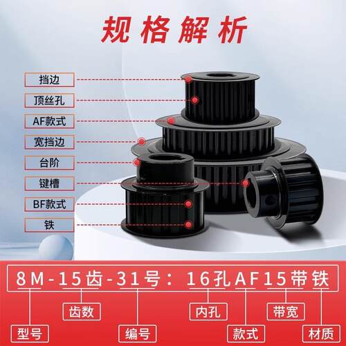 现货-8M3-32AF-同步齿轮15-90内孔可选带宽20/2铁5/0/40/50配同步