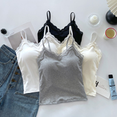 纯欲性感蕾丝吊带背心女带胸垫修身 夏季 新款 显瘦外穿内搭打底上衣