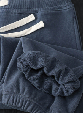 500g冬季手抓一体绒束脚卫裤 灰蓝色中高腰特宽保暖蓄热磨毛加绒
