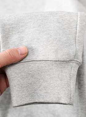 2026春秋季花灰色360g重磅全棉毛圈收口卫裤 纯色简约松紧腰长裤