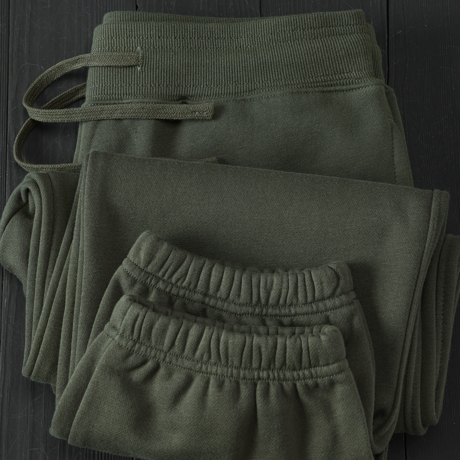 橄榄绿螺纹松紧腰束脚裤 360g秋冬科技保暖锁温水洗柔软宽松卫裤,男装,卫裤,淘宝优惠券,粉丝福利购,淘宝优惠卷