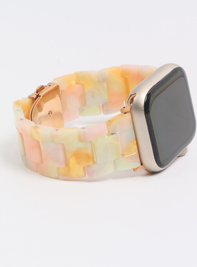 适用苹果手表iWatchs11/10通用女款树脂表带时尚轻便个性文艺表带