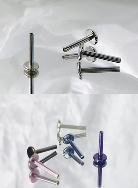 高抛光植入f136钛合金内螺旋耳骨钉鼻钉唇钉防过敏养耳洞基础免摘