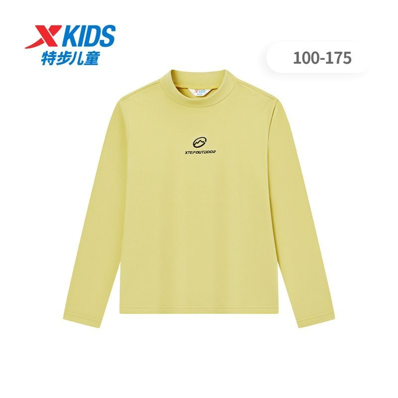 【半领打底衫】特步童装2025秋冬保暖弹性长袖T恤男女童亲肤长衫