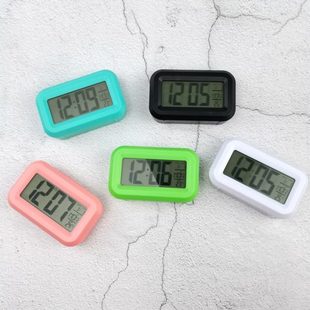 迷你电子钟简约时钟儿童可爱小闹钟轻薄时钟糖果色钟1861 新款