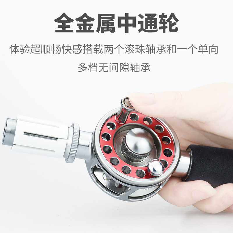 金飚王CNC全金属中通轮可改装鱼竿手竿中通竿走内线八型V槽带协力,户外/登山/野营/旅行用品,其他垂钓用品,淘宝优惠券,粉丝福利购,淘宝优惠卷
