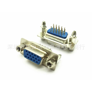 HDP15母头带螺丝/铆鱼叉三排15针直脚 插板式 DB15母头 VGA母座