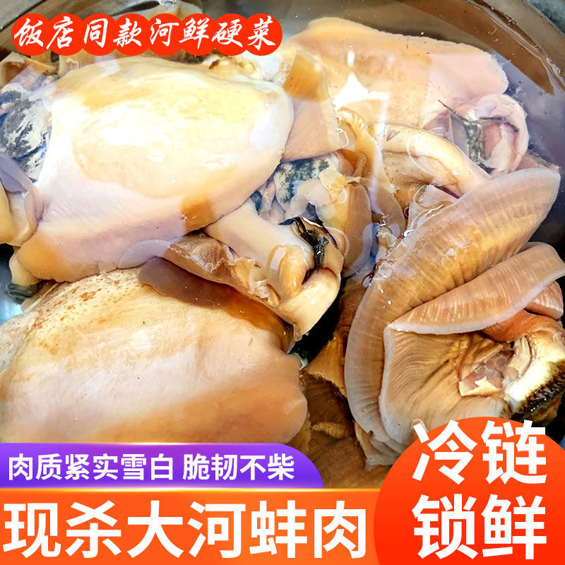 新鲜活河蚌肉现杀取肉去壳净肉丝