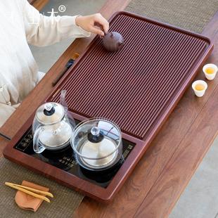 家用茶具茶海新中式 实木茶盘电木款 自动上水电炉套装 式 茶台 一体式
