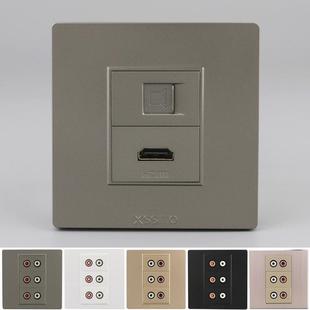 86型网络信息与HDMI面板深灰色电视高清加电脑类别567网络电缆插