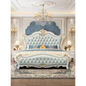 欧式 床实木床1.8米主卧双人床法式 奢华雕花公主婚床1.5白色储物床