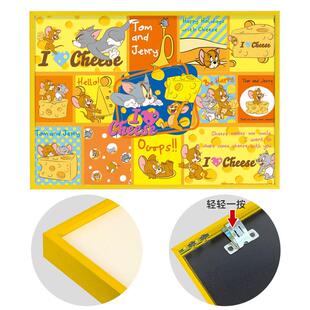 拼图相框1000片拼图框专用70x50x35固定框架裱框铝合金画 画框黄