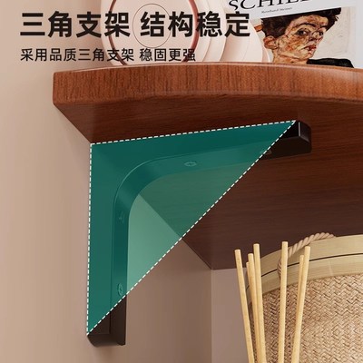 墙上置物架三角形隔板壁挂厨房拐角直角扇形木板衣柜架免打孔收纳